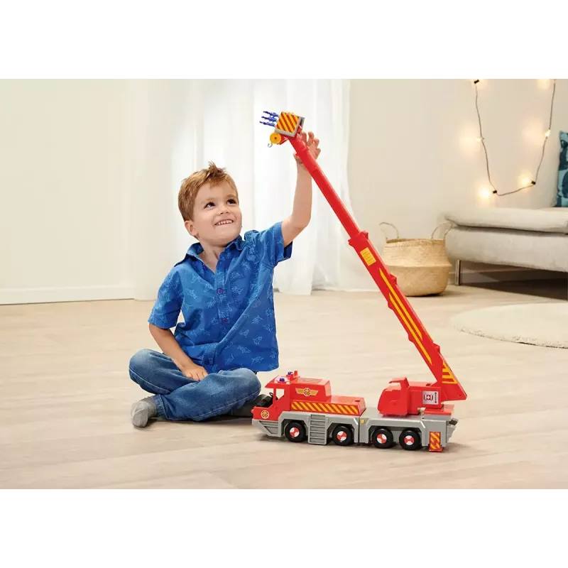 Zabawkowy wóz strażacki z dźwigiem Simba-Dickie Fireman Sam 2-w-1 (czerwony/żółty)