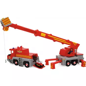 Zabawkowy wóz strażacki z dźwigiem Simba-Dickie Fireman Sam 2-w-1 (czerwony/żółty)