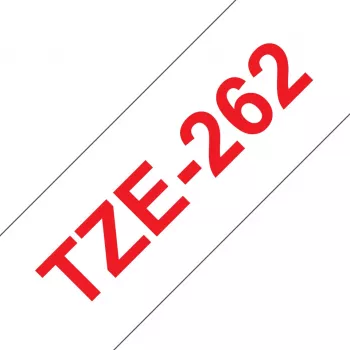 Taśma laminowana Brother 36mm, czerwona na białym, TZe, termotransferowa