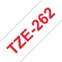 Taśma laminowana Brother 36mm, czerwona na białym, TZe, termotransferowa
