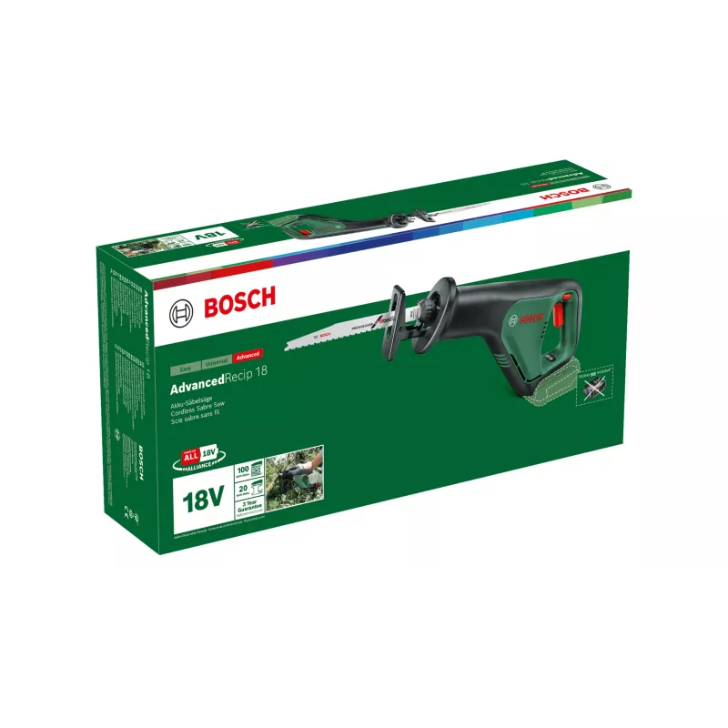 Bosch AdvancedRecip 18 300 spm Czarny, Zielony