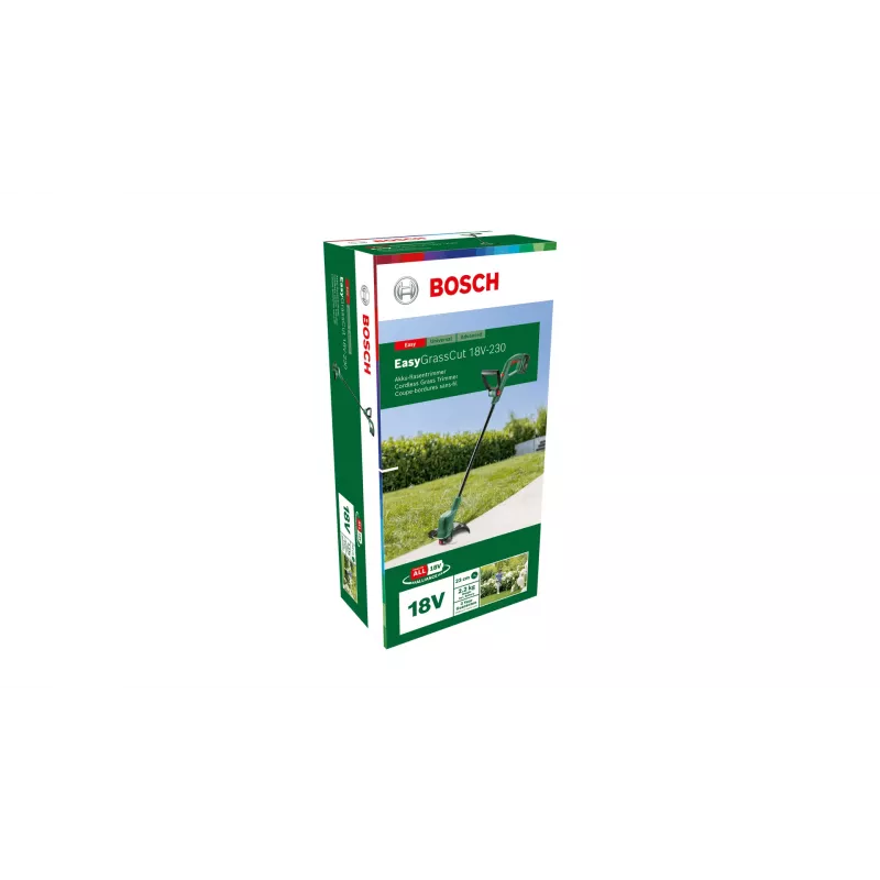 Nożyce do trawy Bosch EasyGrassCut 18V-230, akumulator 18 V, 2 Ah, średnica cięcia 23 cm, 2,2 kg