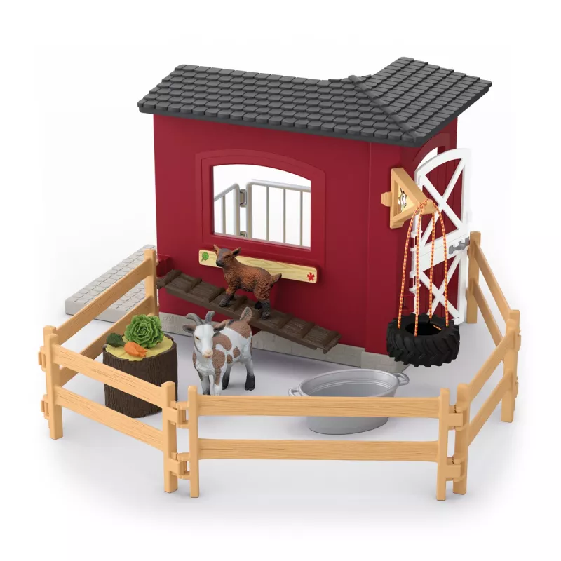 schleich FARM WORLD Stajnia dla kóz, Farma, Farma, Zwierzęta hodowlane / zabawki rolnicze, 3 lat(a), Wielokolorowy