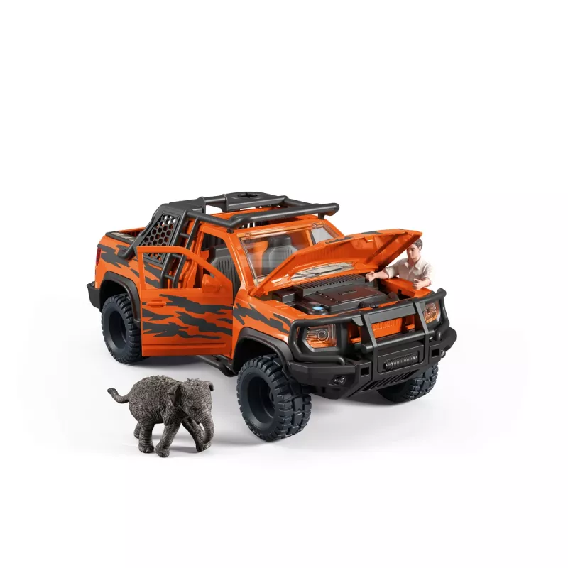Zestaw zabawkowy Schleich Off-Road Adventure in the Jungle — motyw dżungli, plastikowe figurki, wiek 3–8 lat
