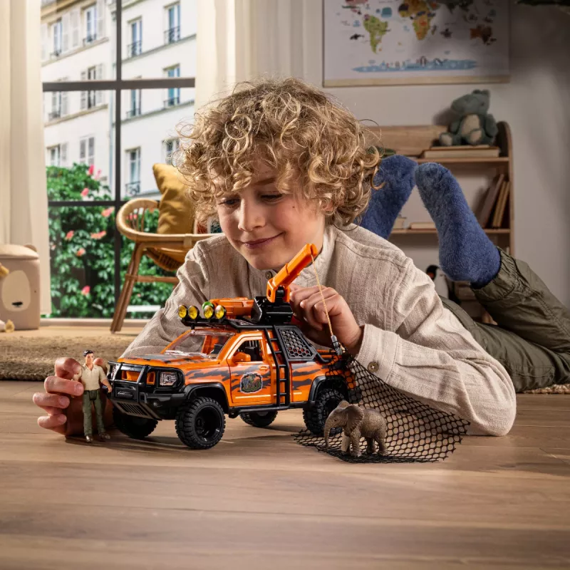 Zestaw zabawkowy Schleich Off-Road Adventure in the Jungle — motyw dżungli, plastikowe figurki, wiek 3–8 lat