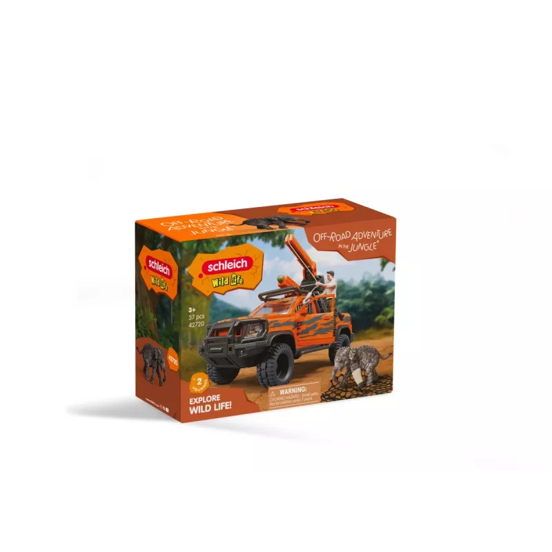 Zestaw zabawkowy Schleich Off-Road Adventure in the Jungle — motyw dżungli, plastikowe figurki, wiek 3–8 lat