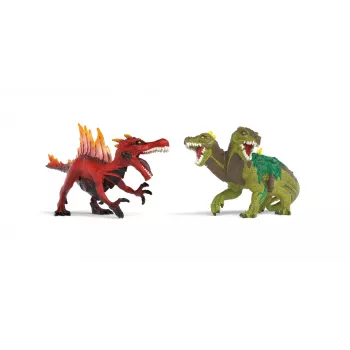 Zestaw figurek zabawek Schleich Eldrador Creatures Ognisty Dinozaur kontra Dżunglowy Jaszczur, model 70834