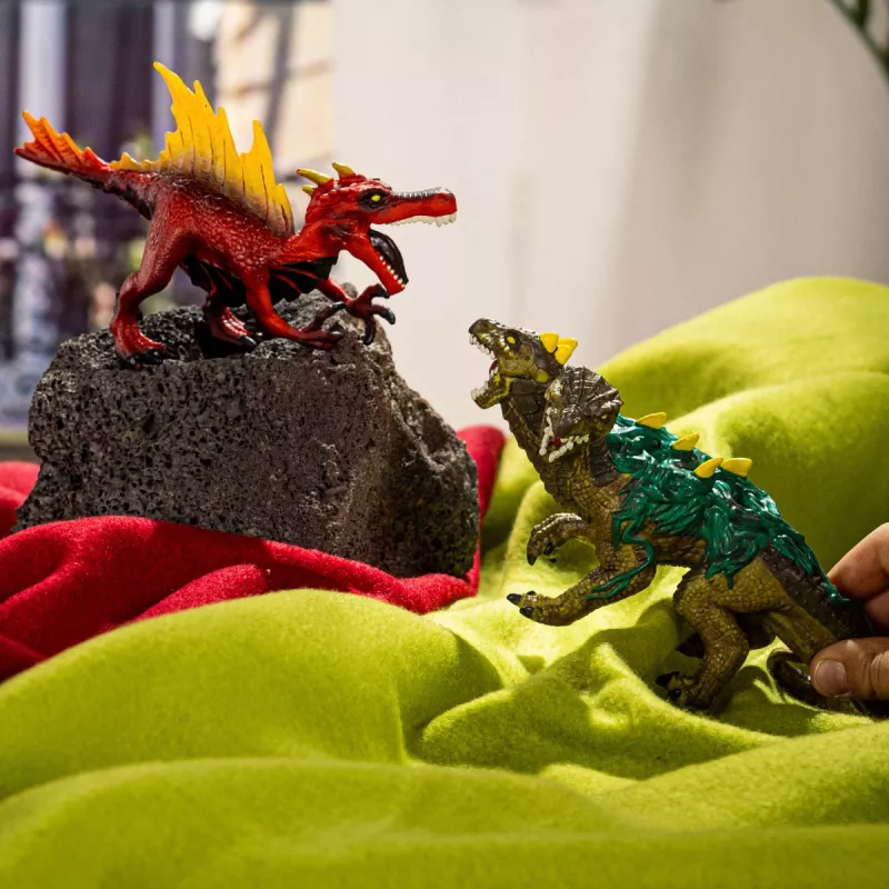 Zestaw figurek zabawek Schleich Eldrador Creatures Ognisty Dinozaur kontra Dżunglowy Jaszczur, model 70834