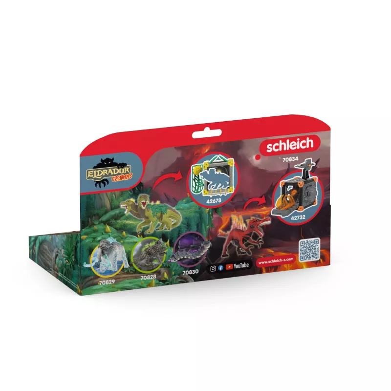 Zestaw figurek zabawek Schleich Eldrador Creatures Ognisty Dinozaur kontra Dżunglowy Jaszczur, model 70834