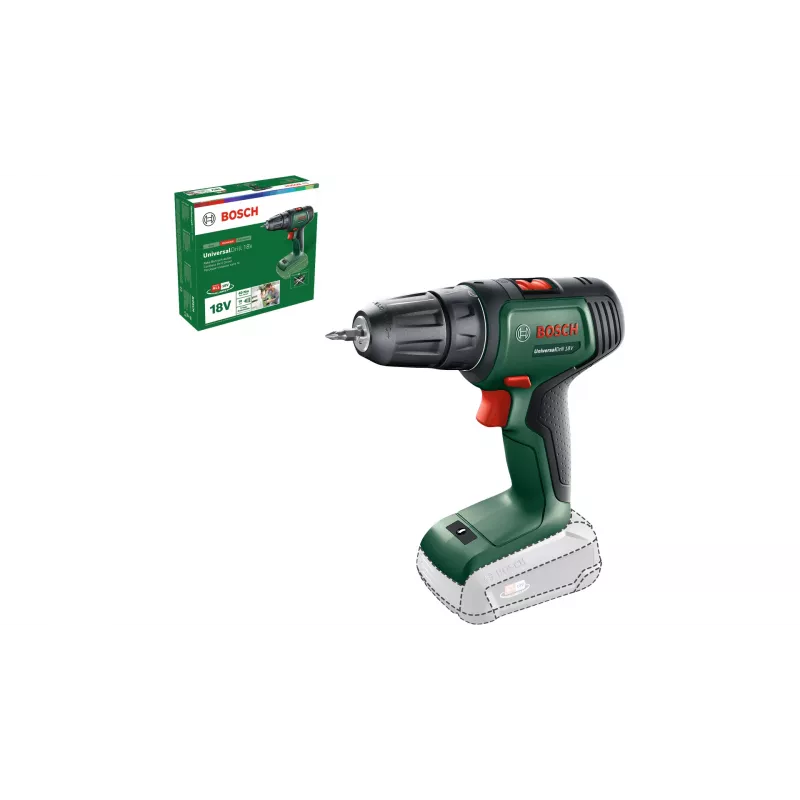 Bosch Universal Drill 18V, Keyless, 1450 RPM, 1.2 kg, Czarny, zielony