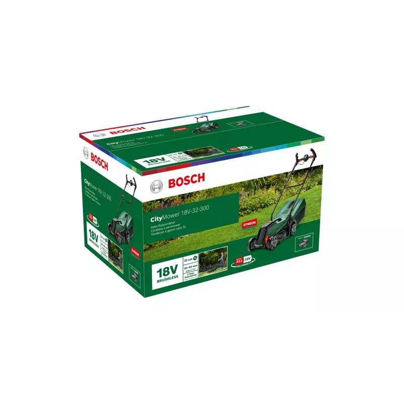 Kosiarka ręczna Bosch CityMower Akumulator Czarny, Zielony