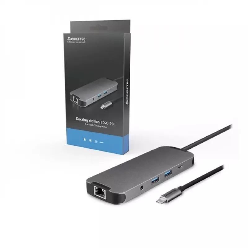 Stacja dokująca Chieftec DSC-901 USB Type-C Szary 134mm 49mm 15mm 89.3g
