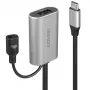 Lindy 5m USB 3.2 Gen 1 C/A Active Extension, 5 m, USB C, USB A, USB 3.2 Gen 1 (3.1 Gen 1), Srebrny
