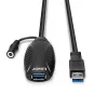 Lindy 10m USB 3.0 Active Extension, 10 m, USB A, USB A, USB 3.2 Gen 1 (3.1 Gen 1), 5 Gbit/s, Czarny