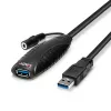 Lindy 10m USB 3.0 Active Extension, 10 m, USB A, USB A, USB 3.2 Gen 1 (3.1 Gen 1), 5 Gbit/s, Czarny