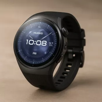 Smartwatch HUAWEI WATCH 5 — okrągły 46 mm, wyświetlacz 1,38 cala, GPS, Bluetooth, sieć komórkowa, czarny