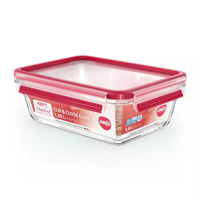 EMSA CLIP & CLOSE N10410 Prostokątne pudełko 1,3 L Przezroczysty 1 szt.