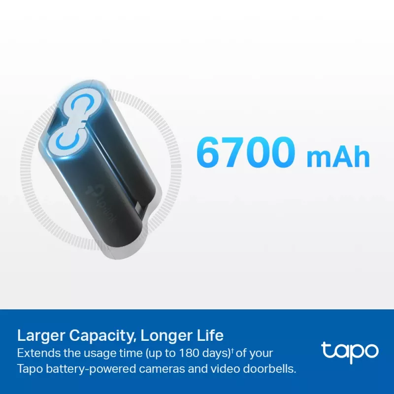 TP-Link Tapo Battery Pack, Bateria, Uniwersalna, TP-Link, Czarny, Tapo C420, Tapo C400, Tapo D230, Litowa