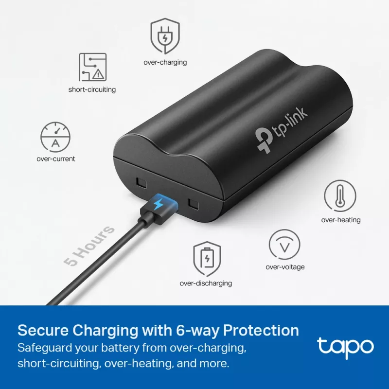 TP-Link Tapo Battery Pack, Bateria, Uniwersalna, TP-Link, Czarny, Tapo C420, Tapo C400, Tapo D230, Litowa