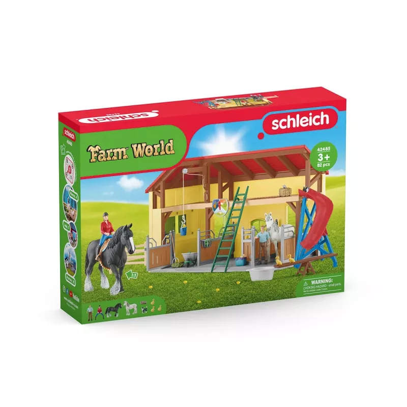 schleich FARM WORLD Stajnia dla koni, Farma, Zwierzęta gospodarskie / zabawki rolnicze, 3 lat(a), Wielokolorowy, Plastik