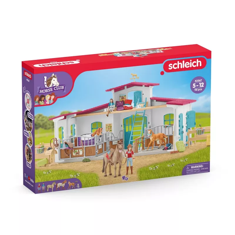 schleich HORSE CLUB Lakeside Riding Center, Farma, Stajnia dla koni, Konie, 5 lat, Wielokolorowy, Plastik