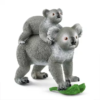 Schleich WILD LIFE Matka koala z młodym 42566 zielono-szary