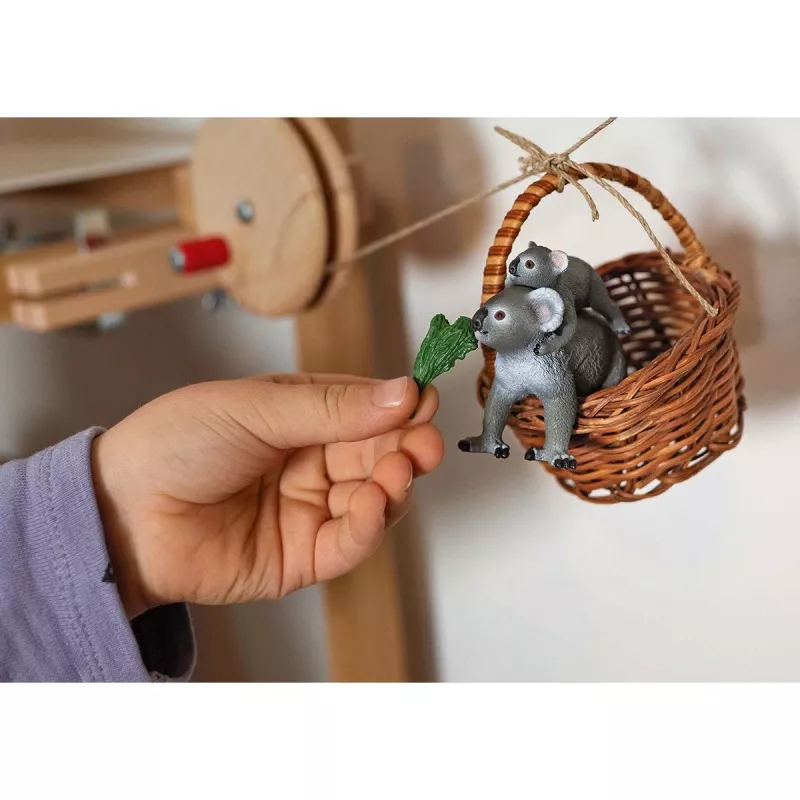 Schleich WILD LIFE Matka koala z młodym 42566 zielono-szary
