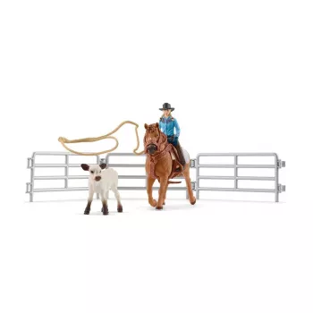 schleich Cowgirl Team Roping Fun, 3 lat(a), Wielokolorowy