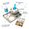 Melissa & Doug Zestaw kuchenny Simmer & Stir z wodnym zestawem do gotowania Water WOW! Zmieniające kolor jedzenie zabawkowe, zabawka dla przedszkolaków, wiek 3+