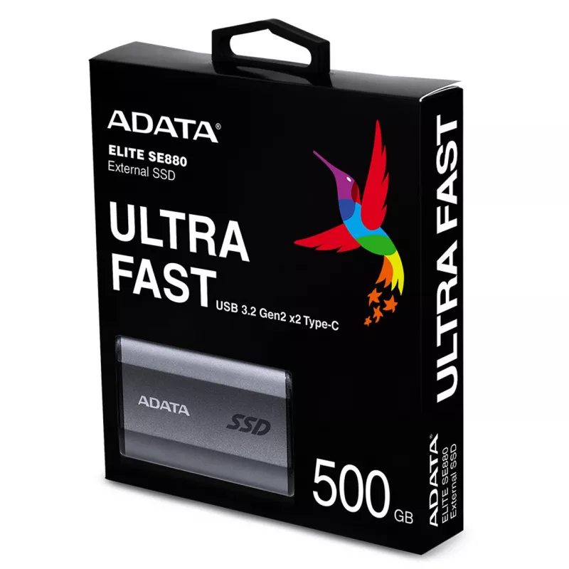 ADATA SE880 500 GB USB Type-C 3.2 Gen 2 (3.1 Gen 2) Wi-Fi Szary