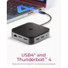 ICY BOX 7-w-1 USB4® DockingStation z podwójnym wyjściem wideo, przewodowa, USB4, 60 W, 3.5 mm, 10,100,1000 Mbit/s, antracytowy