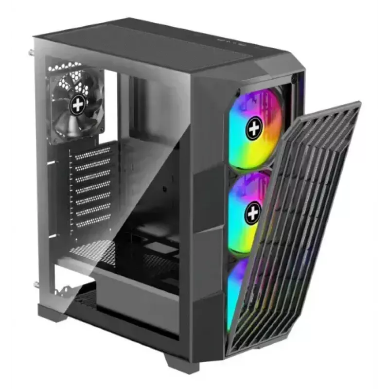Obudowa PC Midi Tower XILENCE Performance A+ BREEZE II — czarna, hartowane szkło, obsługa ATX/Micro‑ATX/Mini‑ITX, 3x140 mm z przodu, 1x120 mm z tyłu