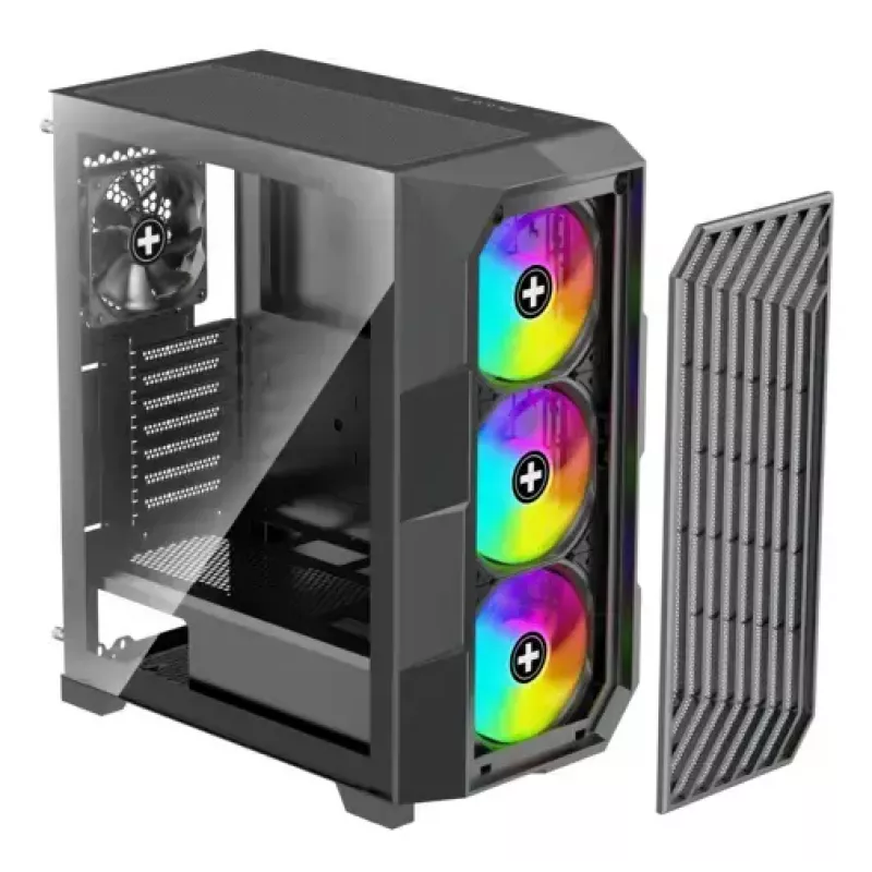 Obudowa PC Midi Tower XILENCE Performance A+ BREEZE II — czarna, hartowane szkło, obsługa ATX/Micro‑ATX/Mini‑ITX, 3x140 mm z przodu, 1x120 mm z tyłu