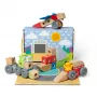 Drewniany zestaw konstrukcyjny pojazdów Snap-and-Play Melissa & Doug Blockables, 54 szt., łączone, certyfikat FSC