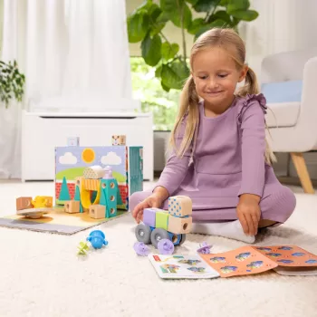 Melissa & Doug MDT BBN Blockables Town Pyst GML, 2 lata, 73 szt., tworzywo sztuczne, drewno