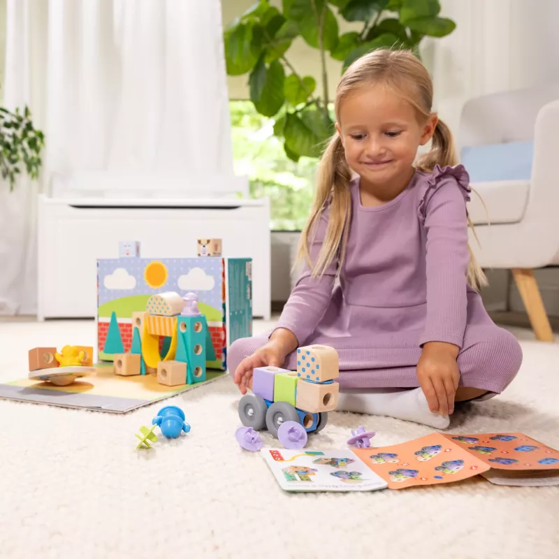 Melissa & Doug MDT BBN Blockables Town Pyst GML, 2 lata, 73 szt., tworzywo sztuczne, drewno