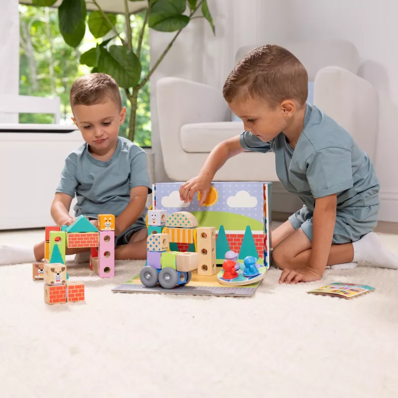 Melissa & Doug MDT BBN Blockables Town Pyst GML, 2 lata, 73 szt., tworzywo sztuczne, drewno