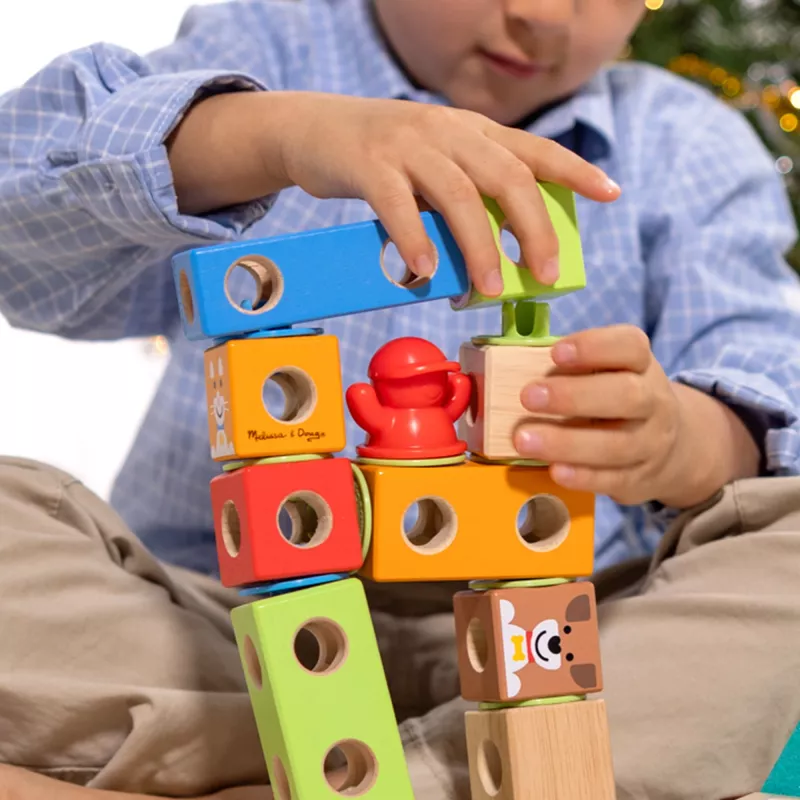Melissa & Doug MDT BBN Blockables Town Pyst GML, 2 lata, 73 szt., tworzywo sztuczne, drewno