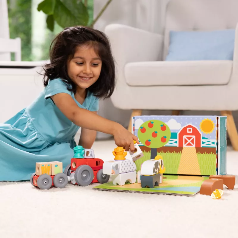 Melissa & Doug MDT BBN Blockables Farm GML, 2 yr(s), 56 szt., Plastik, Drewno