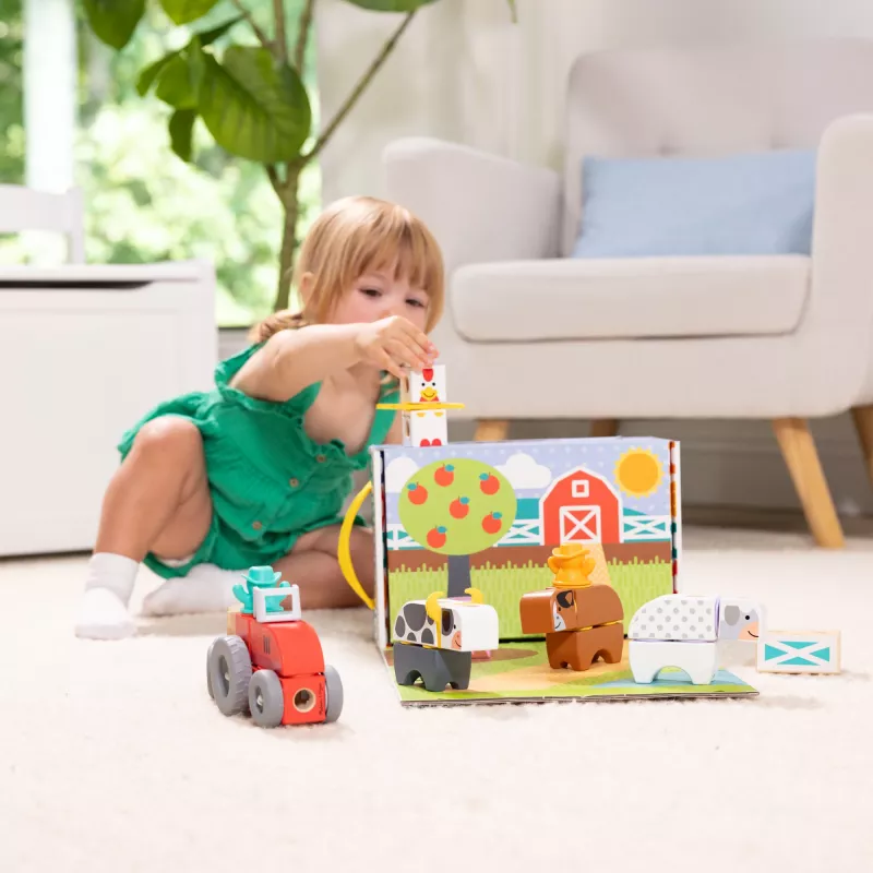 Melissa & Doug MDT BBN Blockables Farm GML, 2 yr(s), 56 szt., Plastik, Drewno