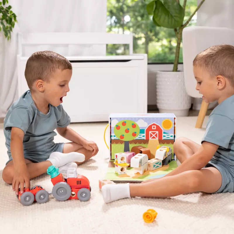 Melissa & Doug MDT BBN Blockables Farm GML, 2 yr(s), 56 szt., Plastik, Drewno