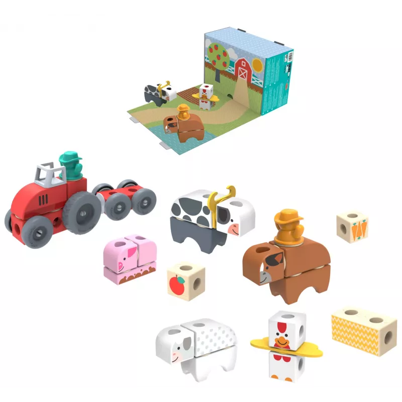 Melissa & Doug MDT BBN Blockables Farm GML, 2 yr(s), 56 szt., Plastik, Drewno