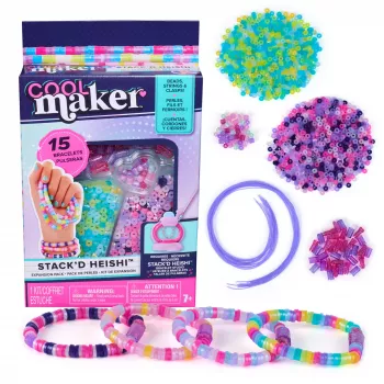 Zestaw do tworzenia bransoletek dziecięcych Cool Maker Stack’d Heishi Expansion Pack 1300 koralików na 15 bransoletek