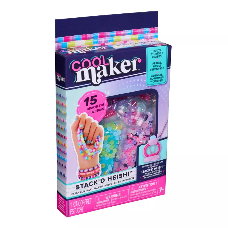 Zestaw do tworzenia bransoletek dziecięcych Cool Maker Stack’d Heishi Expansion Pack 1300 koralików na 15 bransoletek