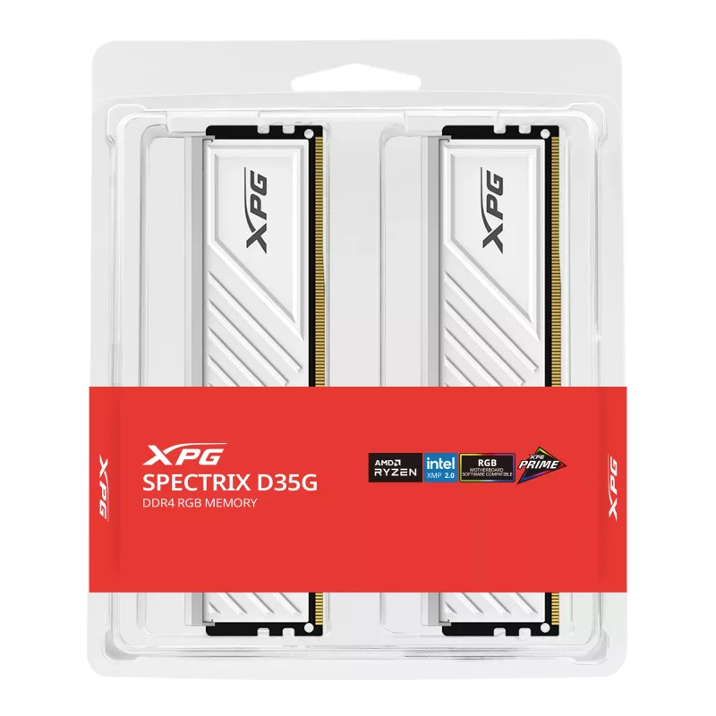 ADATA DIMM 64 GB DDR4-3200 (2x 32 GB) zestaw dwumodułowy, pamięć RAM, biała, AX4U320032G16A-DTWHD35G, XPG Spectrix D35G, INTEL XMP