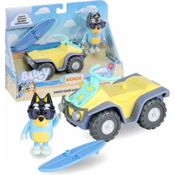 Moose Toys niebieskiy S9 Zestaw Figurka i Pojazd Quad Plażowy z Banditem