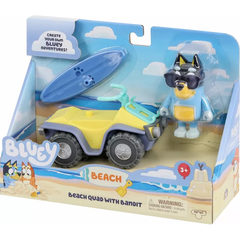 Moose Toys niebieskiy S9 Zestaw Figurka i Pojazd Quad Plażowy z Banditem