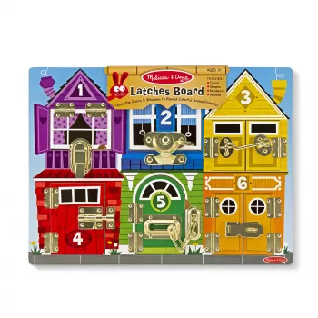 Melissa & Doug MDT MSK Tablica z zamkami Display GML, 3 lata, Drewno, Wielokolorowy