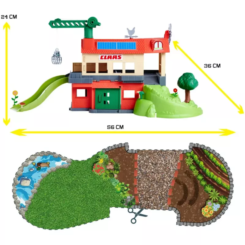 Zestaw do zabawy Simba‑Dickie Majorette CLAAS Farm Playset — budynki do zabawy, zestaw o tematyce rolniczej