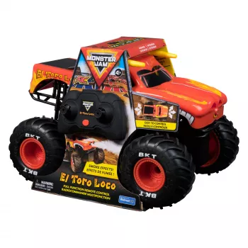Monster Jam , El Toro Loco RC Monster Truck z efektami dymu Atomizer, skala 1:15, zabawki dla chłopców i dziewczynek od 3 lat